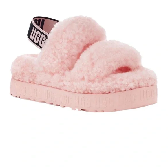 Pink UGG FUFITA fur sandals - Picture 5 of 6